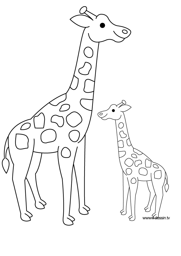 着色页: 长颈鹿 (动物) #7259 - 免费可打印着色页