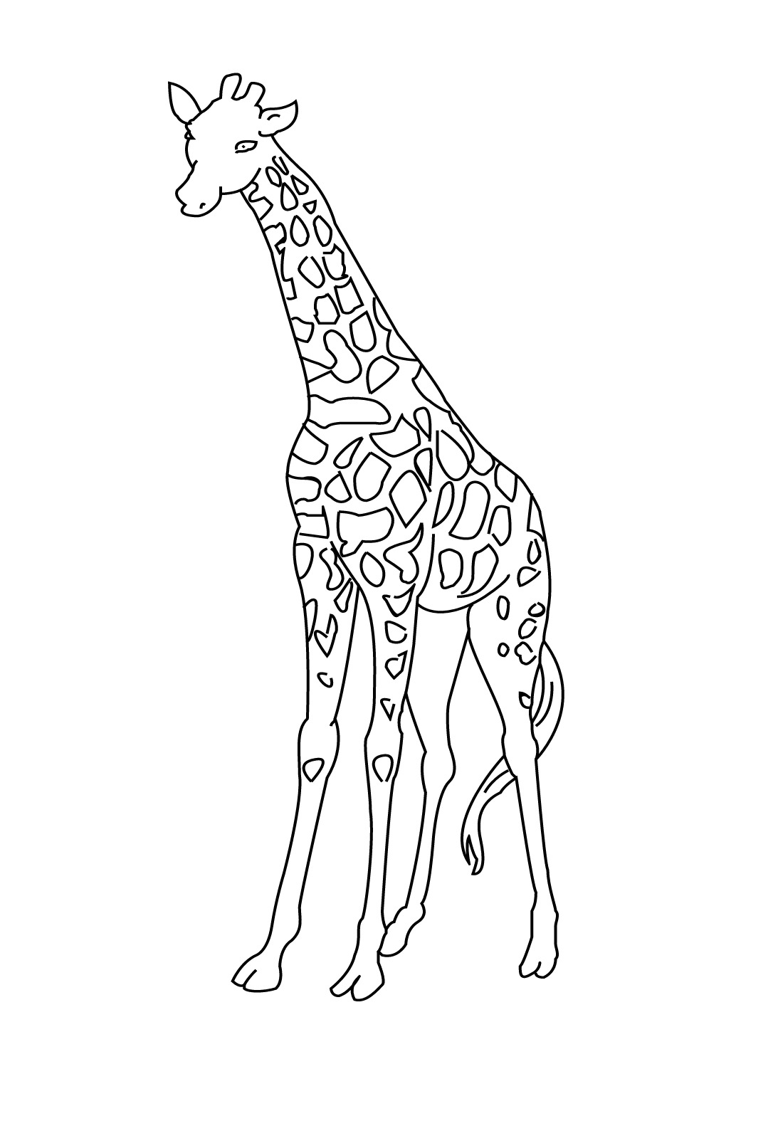 着色页: 长颈鹿 (动物) #7281 - 免费可打印着色页