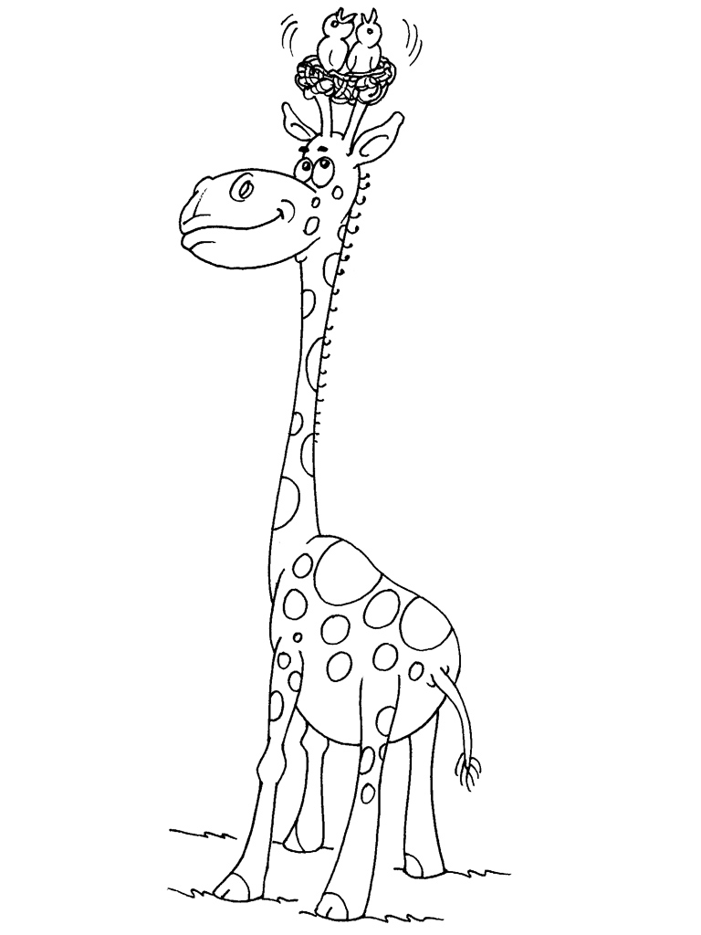 着色页: 长颈鹿 (动物) #7284 - 免费可打印着色页