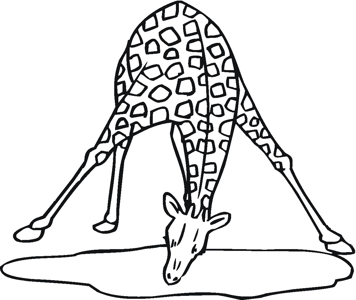 着色页: 长颈鹿 (动物) #7299 - 免费可打印着色页