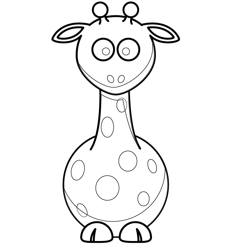着色页: 长颈鹿 (动物) #7306 - 免费可打印着色页