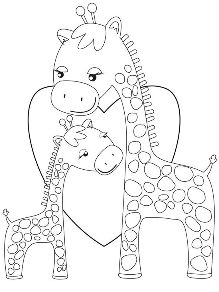 着色页: 长颈鹿 (动物) #7309 - 免费可打印着色页