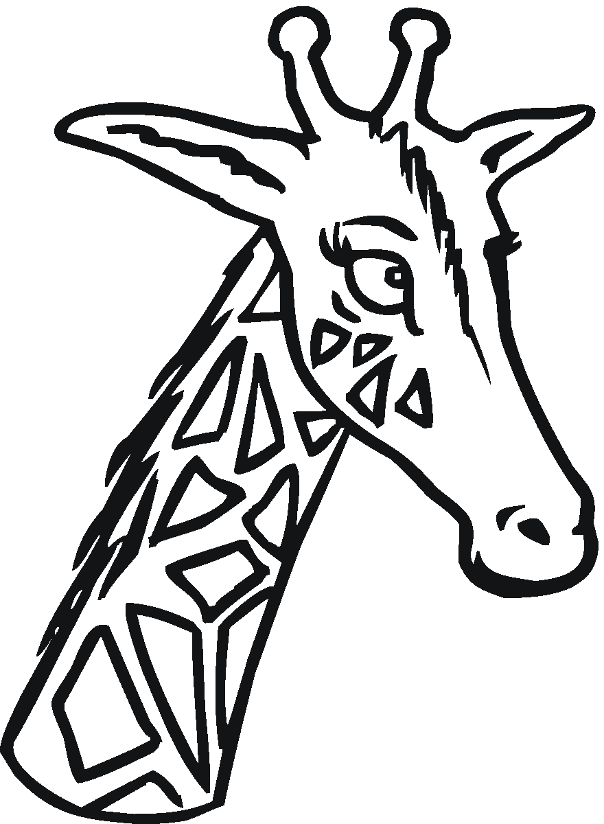 着色页: 长颈鹿 (动物) #7313 - 免费可打印着色页