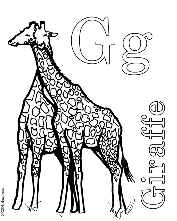 着色页: 长颈鹿 (动物) #7316 - 免费可打印着色页