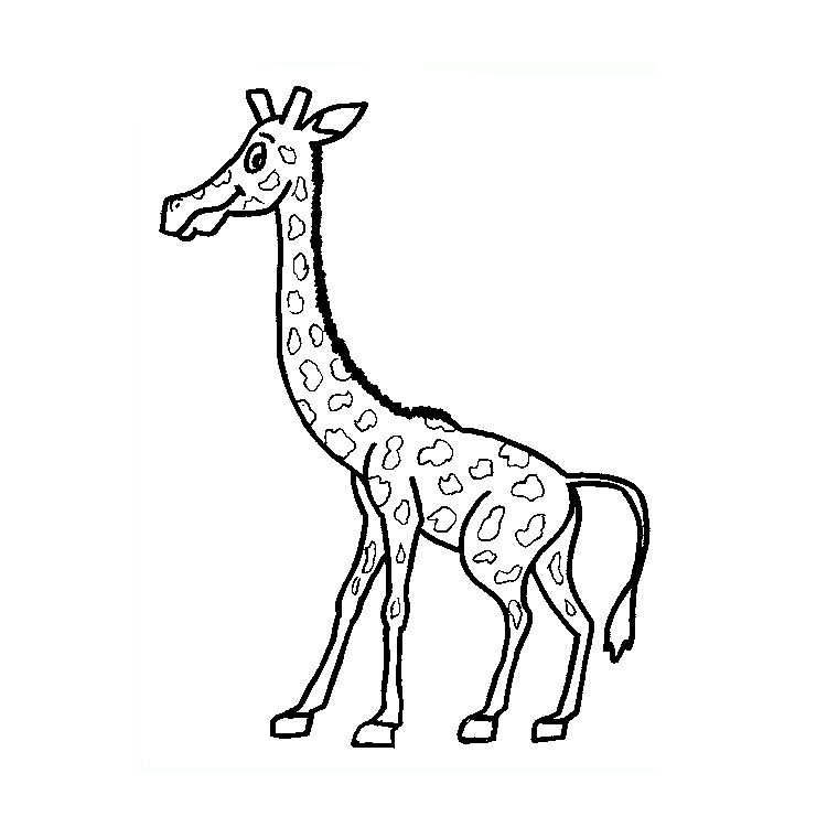 着色页: 长颈鹿 (动物) #7324 - 免费可打印着色页