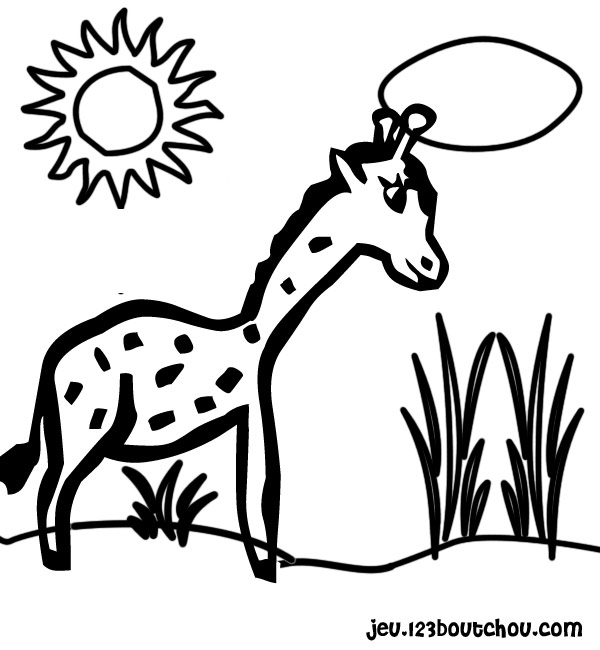 着色页: 长颈鹿 (动物) #7339 - 免费可打印着色页