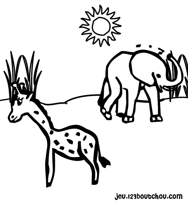 着色页: 长颈鹿 (动物) #7350 - 免费可打印着色页