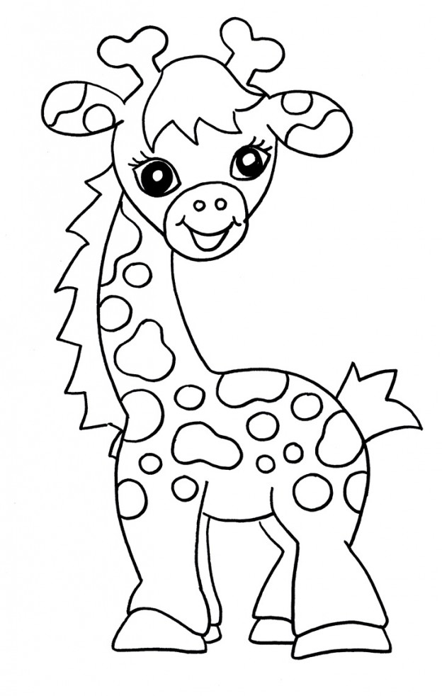 着色页: 长颈鹿 (动物) #7358 - 免费可打印着色页