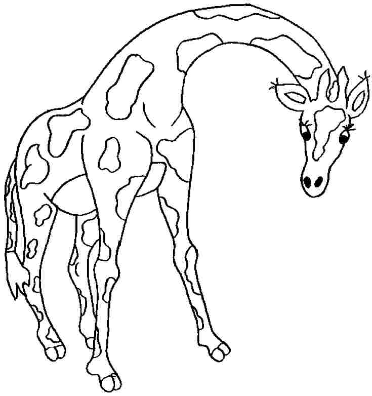着色页: 长颈鹿 (动物) #7360 - 免费可打印着色页