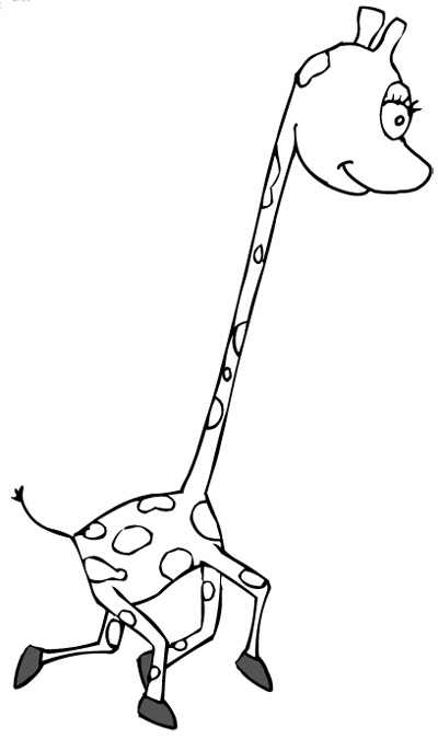 着色页: 长颈鹿 (动物) #7364 - 免费可打印着色页