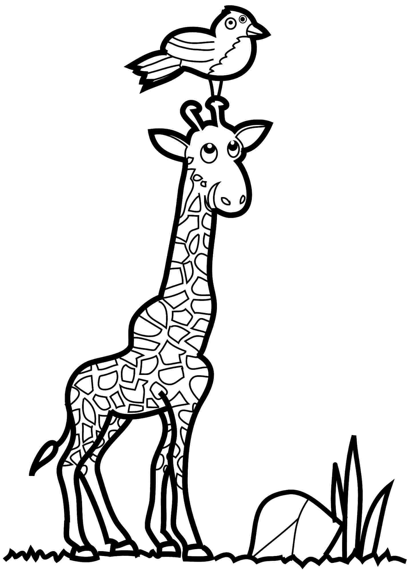 着色页: 长颈鹿 (动物) #7370 - 免费可打印着色页
