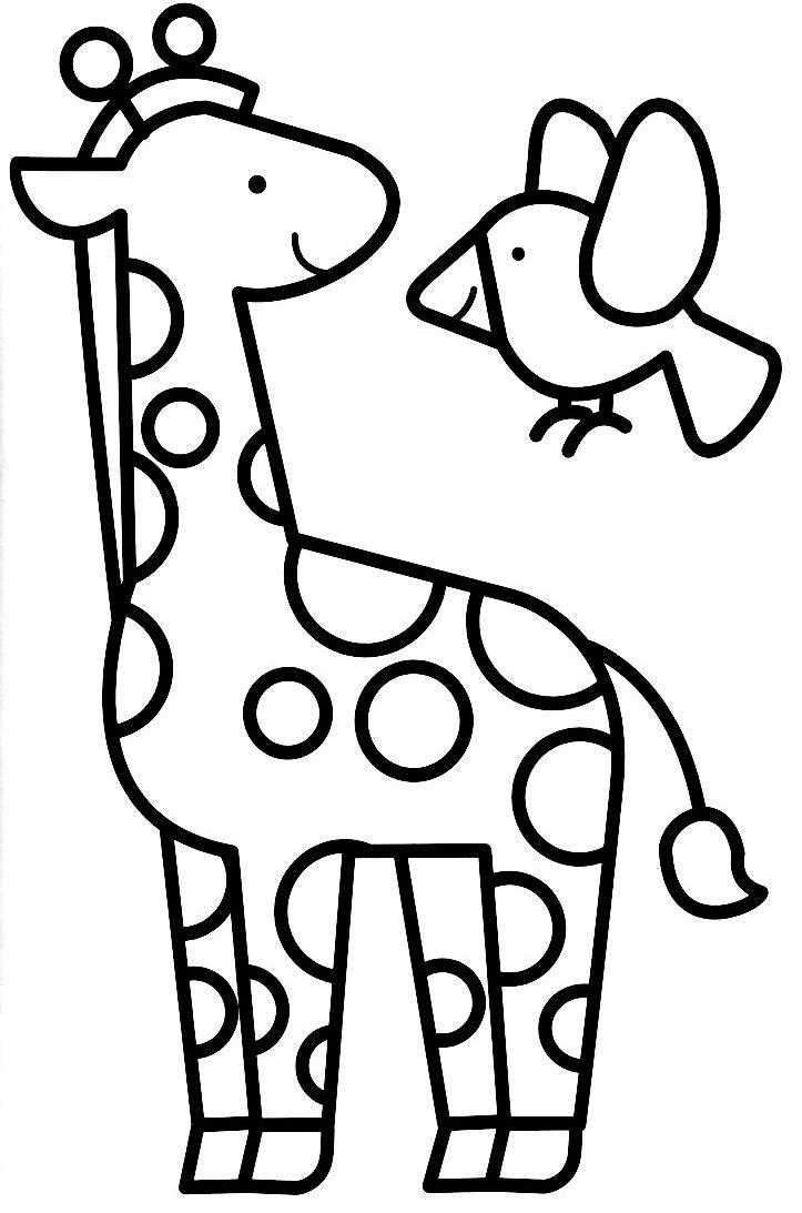 着色页: 长颈鹿 (动物) #7374 - 免费可打印着色页