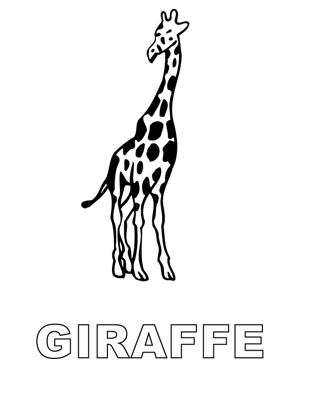 着色页: 长颈鹿 (动物) #7398 - 免费可打印着色页