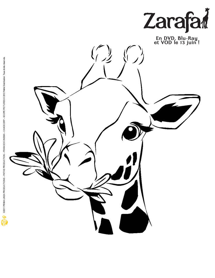 着色页: 长颈鹿 (动物) #7402 - 免费可打印着色页