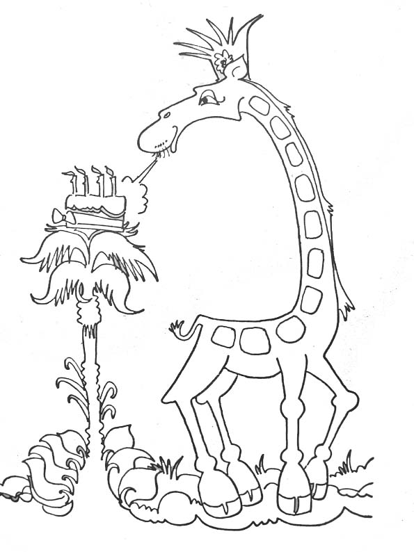着色页: 长颈鹿 (动物) #7408 - 免费可打印着色页