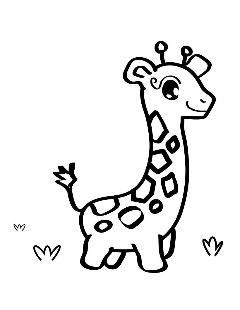 着色页: 长颈鹿 (动物) #7410 - 免费可打印着色页