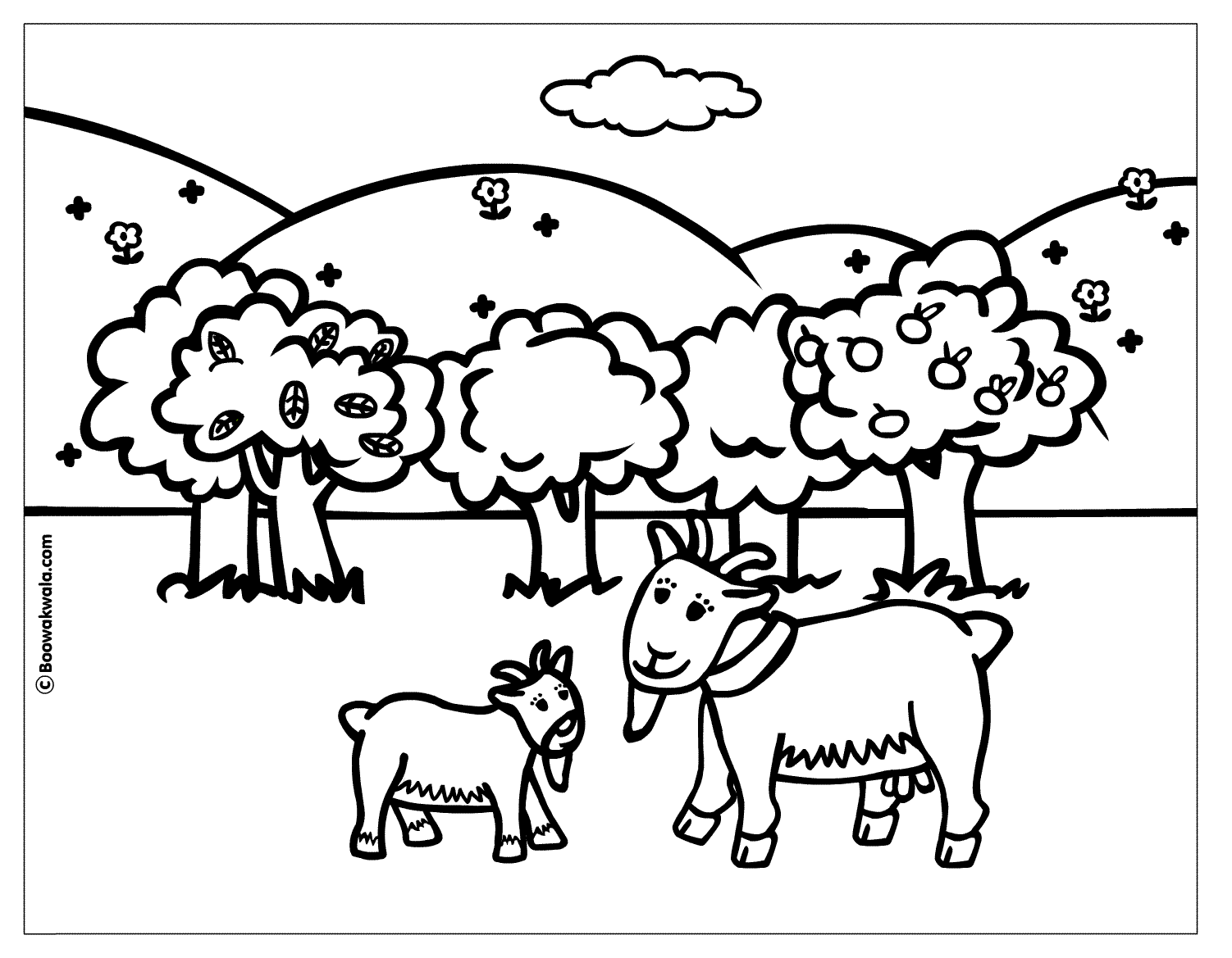 着色页: 山羊 (动物) #2404 - 免费可打印着色页
