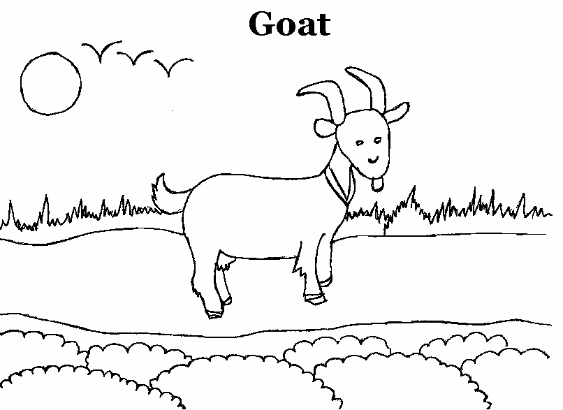 着色页: 山羊 (动物) #2413 - 免费可打印着色页