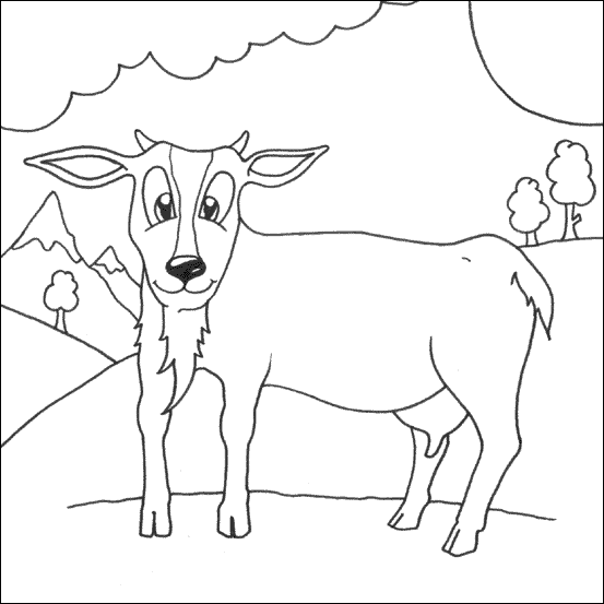 着色页: 山羊 (动物) #2421 - 免费可打印着色页