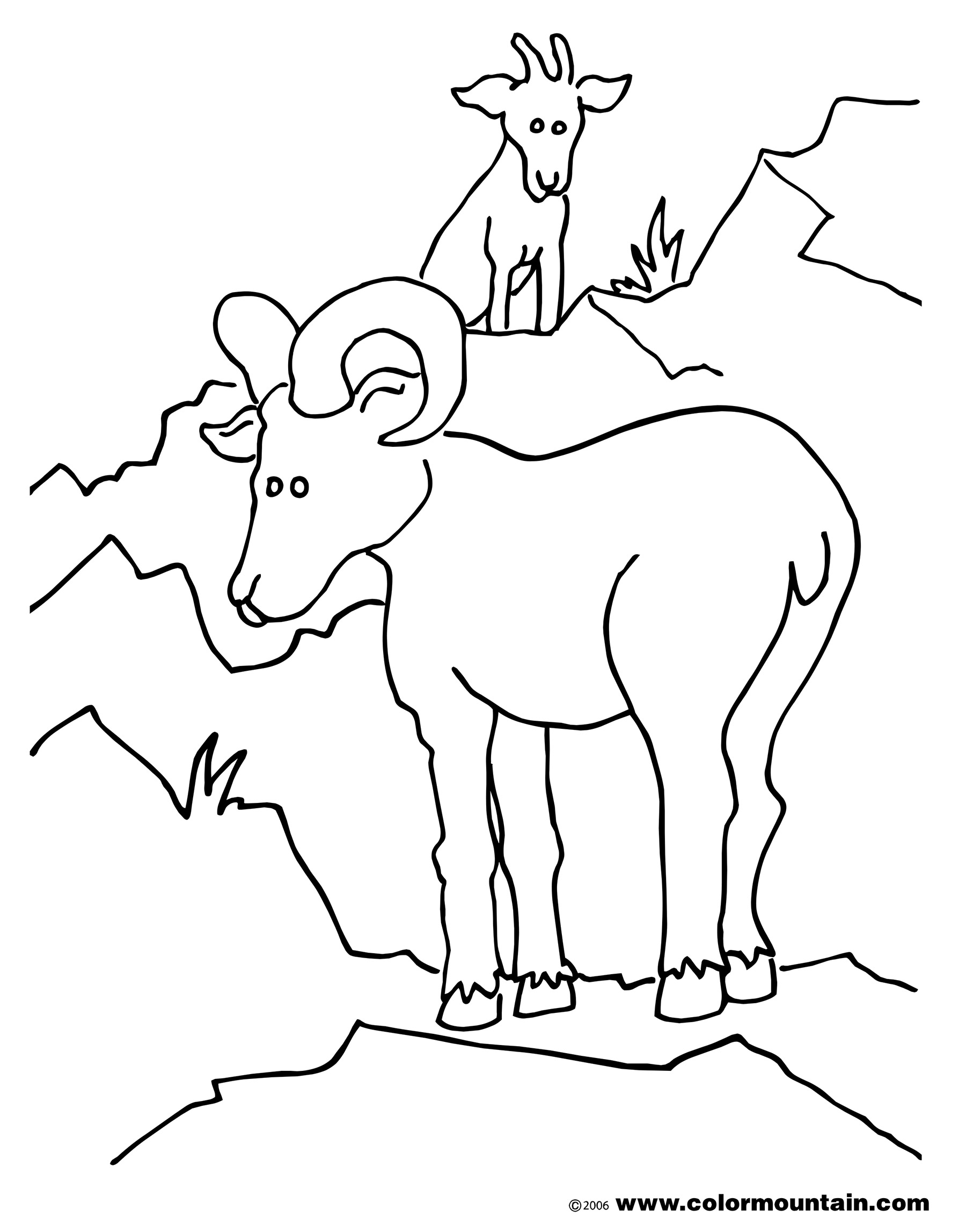 着色页: 山羊 (动物) #2450 - 免费可打印着色页