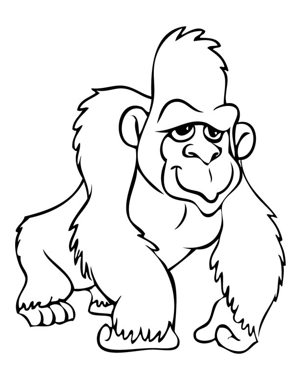 着色页: 大猩猩 (动物) #7427 - 免费可打印着色页