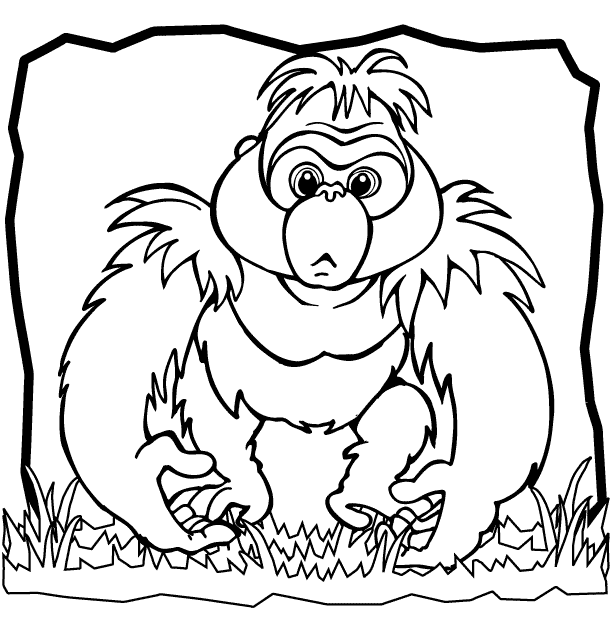 着色页: 大猩猩 (动物) #7433 - 免费可打印着色页