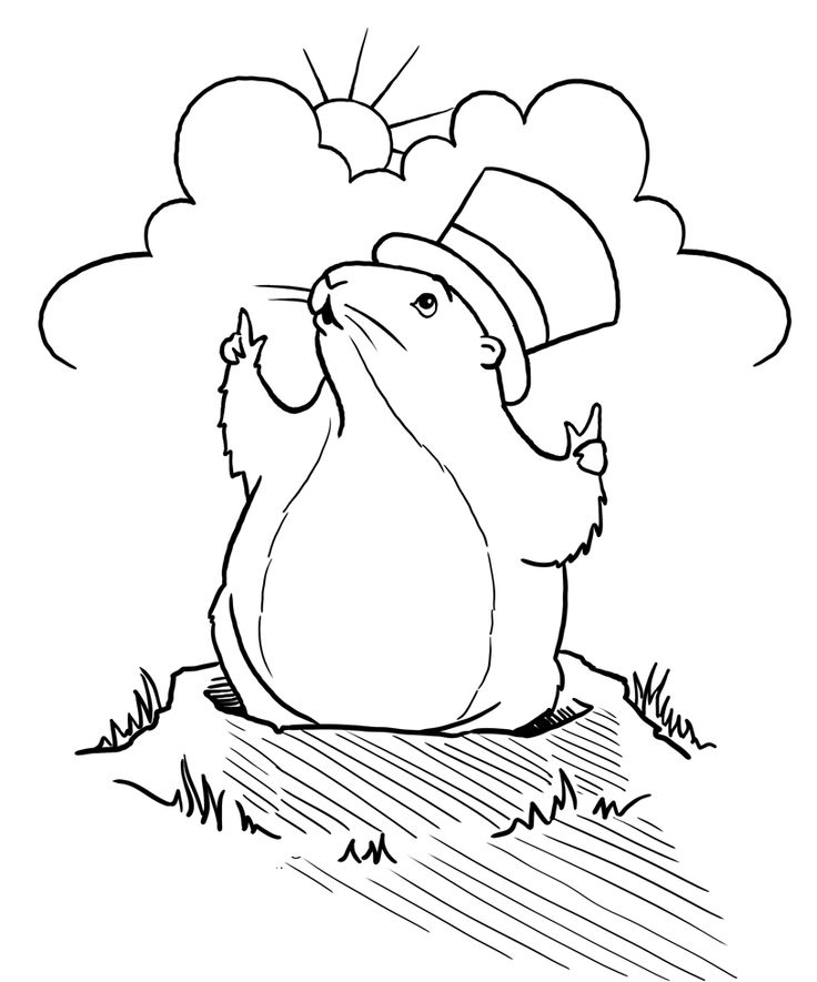 着色页: 土拨鼠 (动物) #10928 - 免费可打印着色页