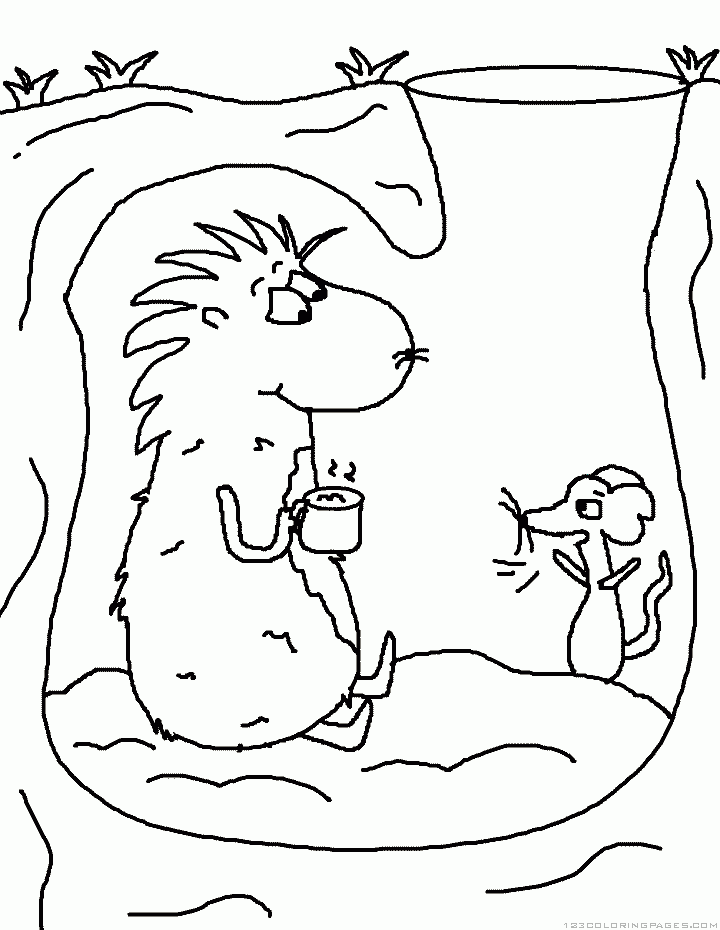 着色页: 土拨鼠 (动物) #10956 - 免费可打印着色页