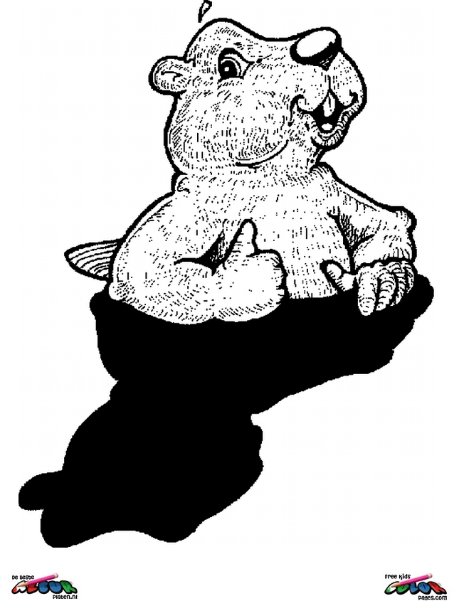 着色页: 土拨鼠 (动物) #11063 - 免费可打印着色页