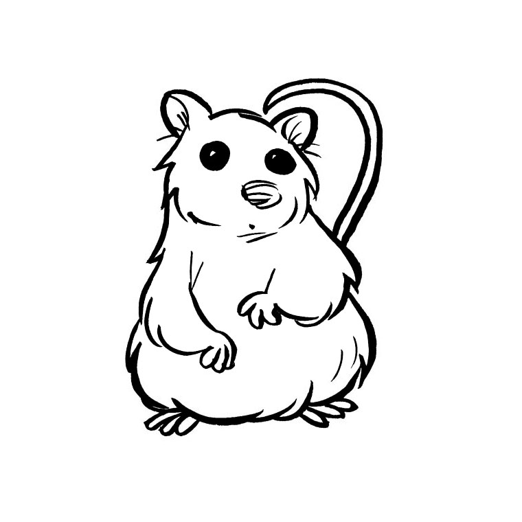 着色页: 仓鼠 (动物) #8030 - 免费可打印着色页