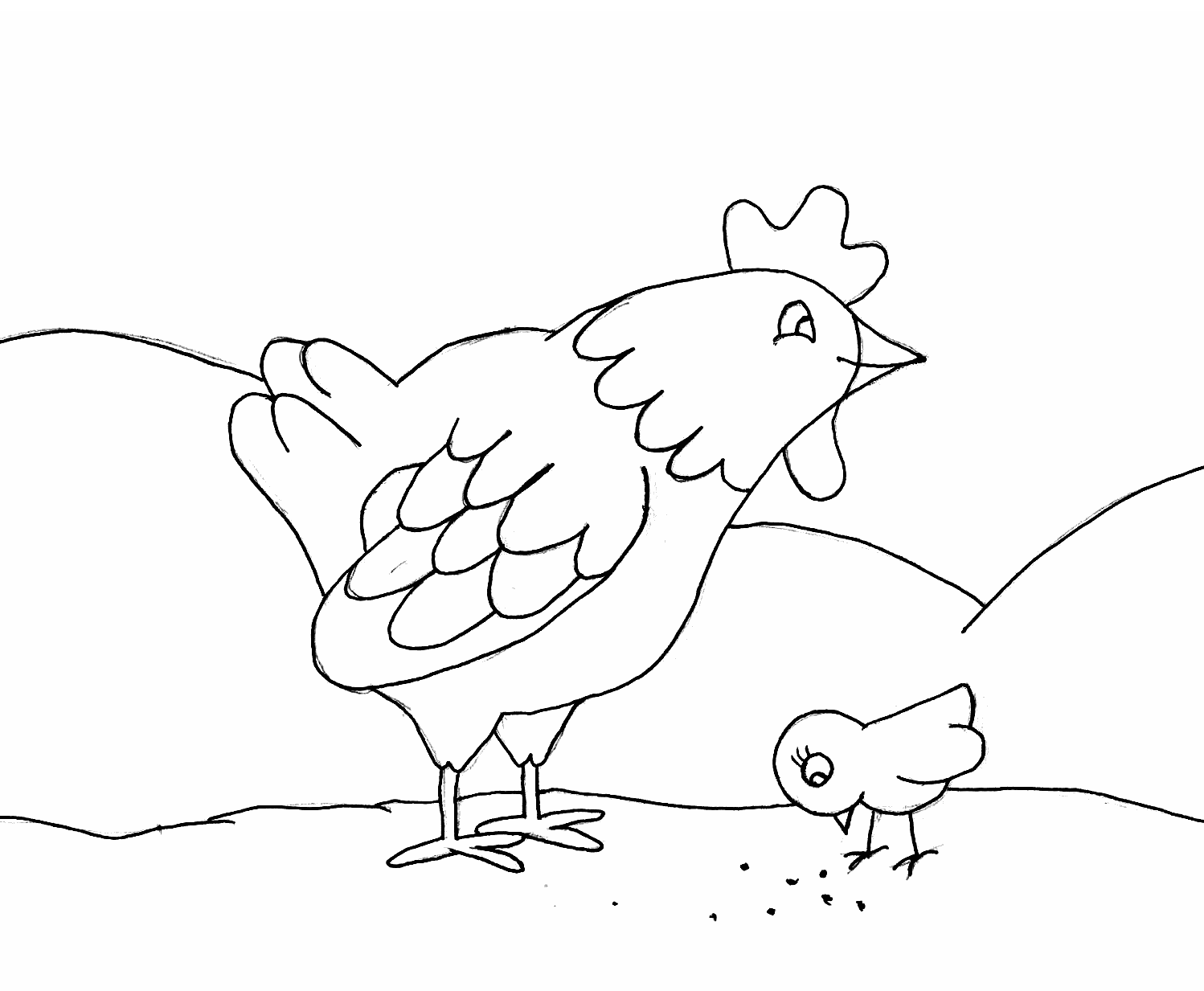 着色页: 母鸡 (动物) #17425 - 免费可打印着色页