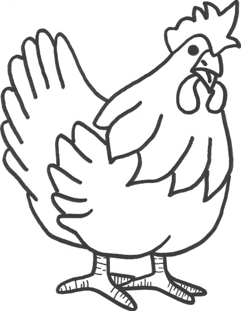 着色页: 母鸡 (动物) #17429 - 免费可打印着色页