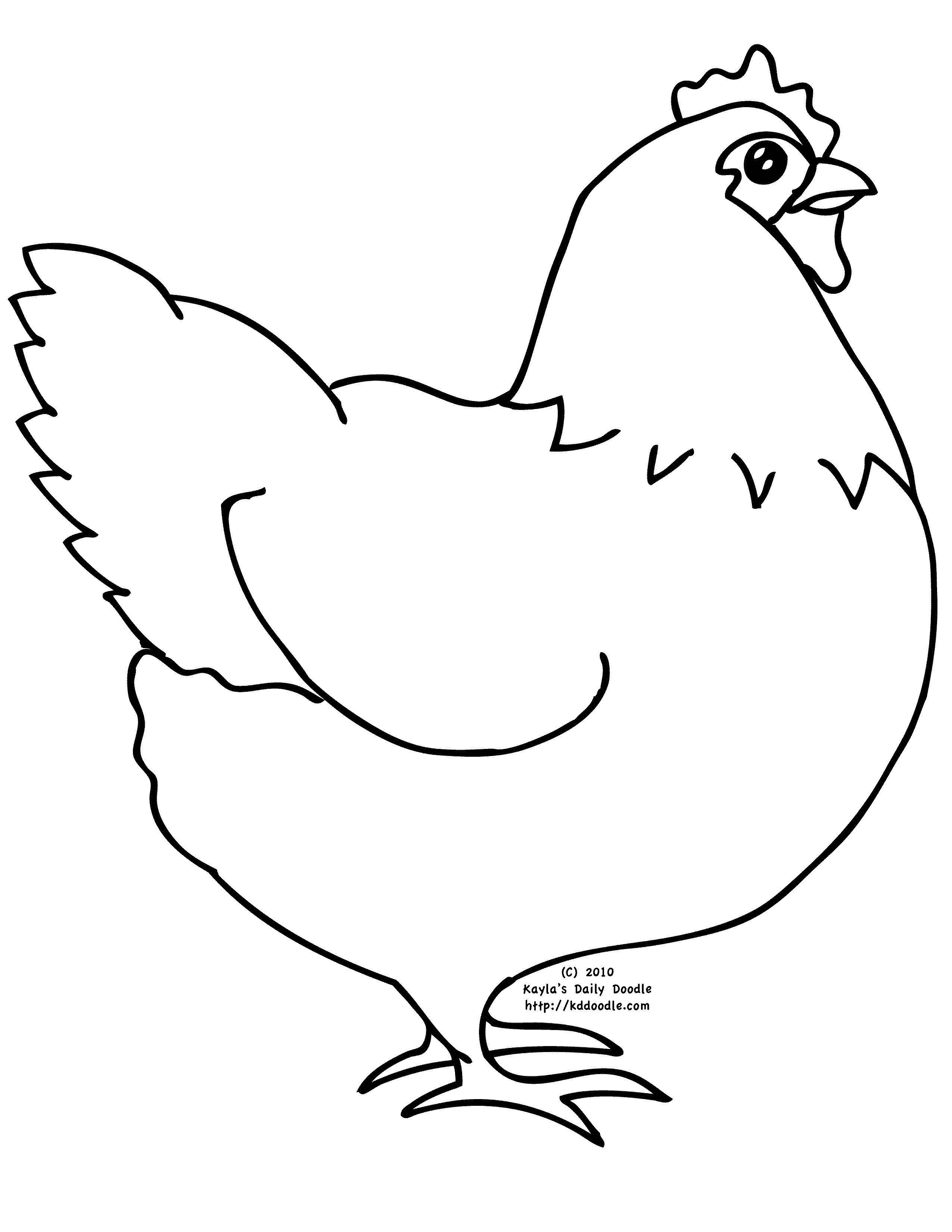 着色页: 母鸡 (动物) #17431 - 免费可打印着色页