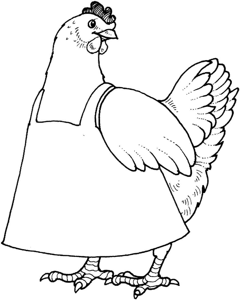 着色页: 母鸡 (动物) #17435 - 免费可打印着色页