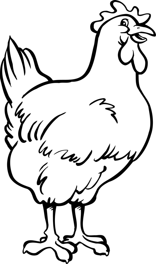 着色页: 母鸡 (动物) #17443 - 免费可打印着色页