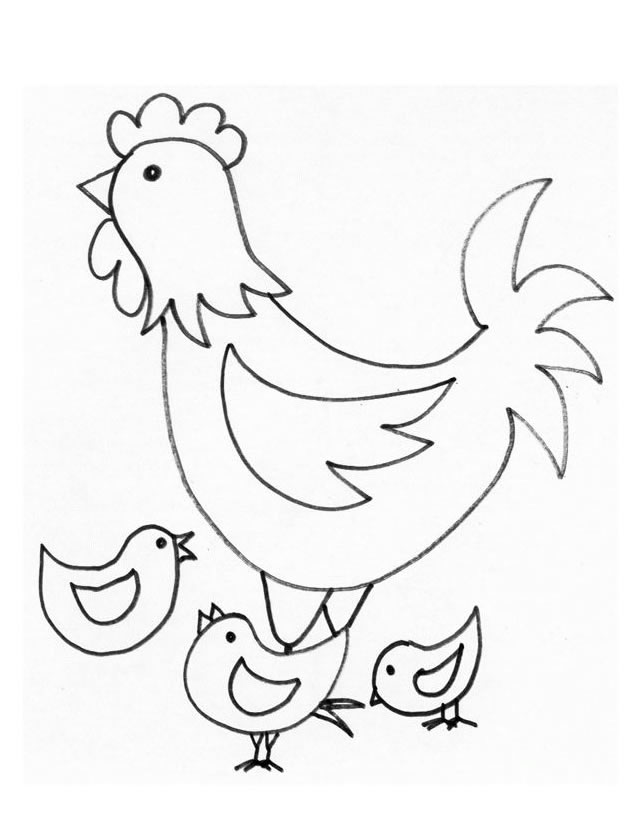着色页: 母鸡 (动物) #17444 - 免费可打印着色页