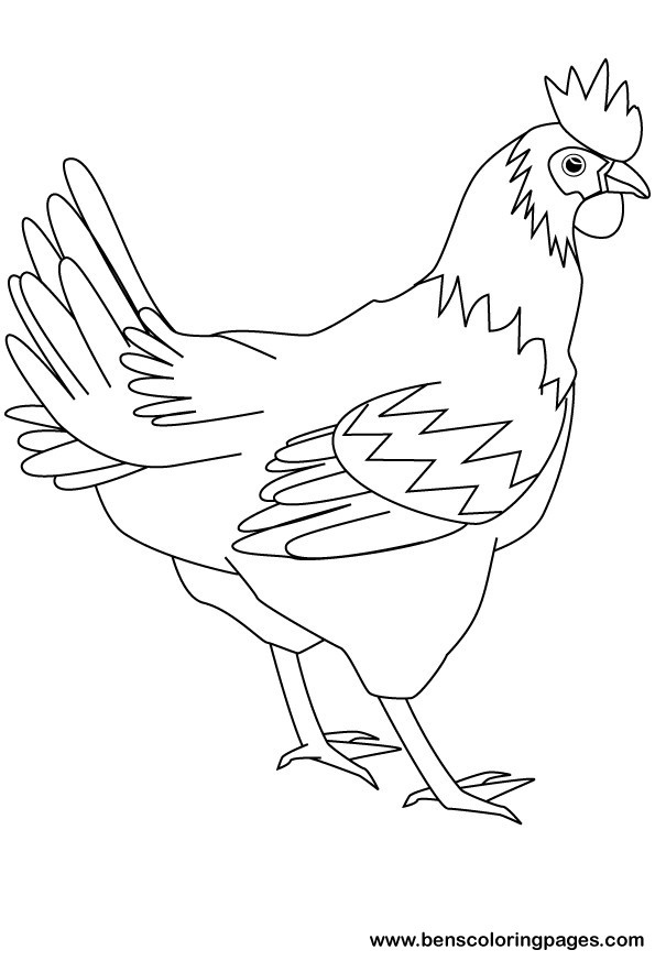 着色页: 母鸡 (动物) #17446 - 免费可打印着色页