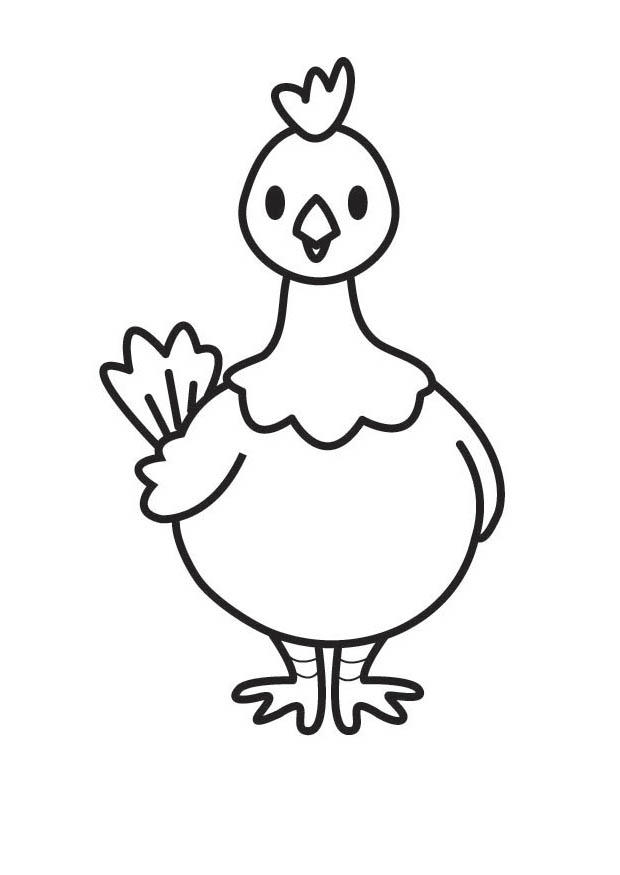 着色页: 母鸡 (动物) #17450 - 免费可打印着色页