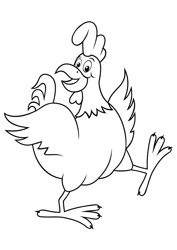 着色页: 母鸡 (动物) #17452 - 免费可打印着色页