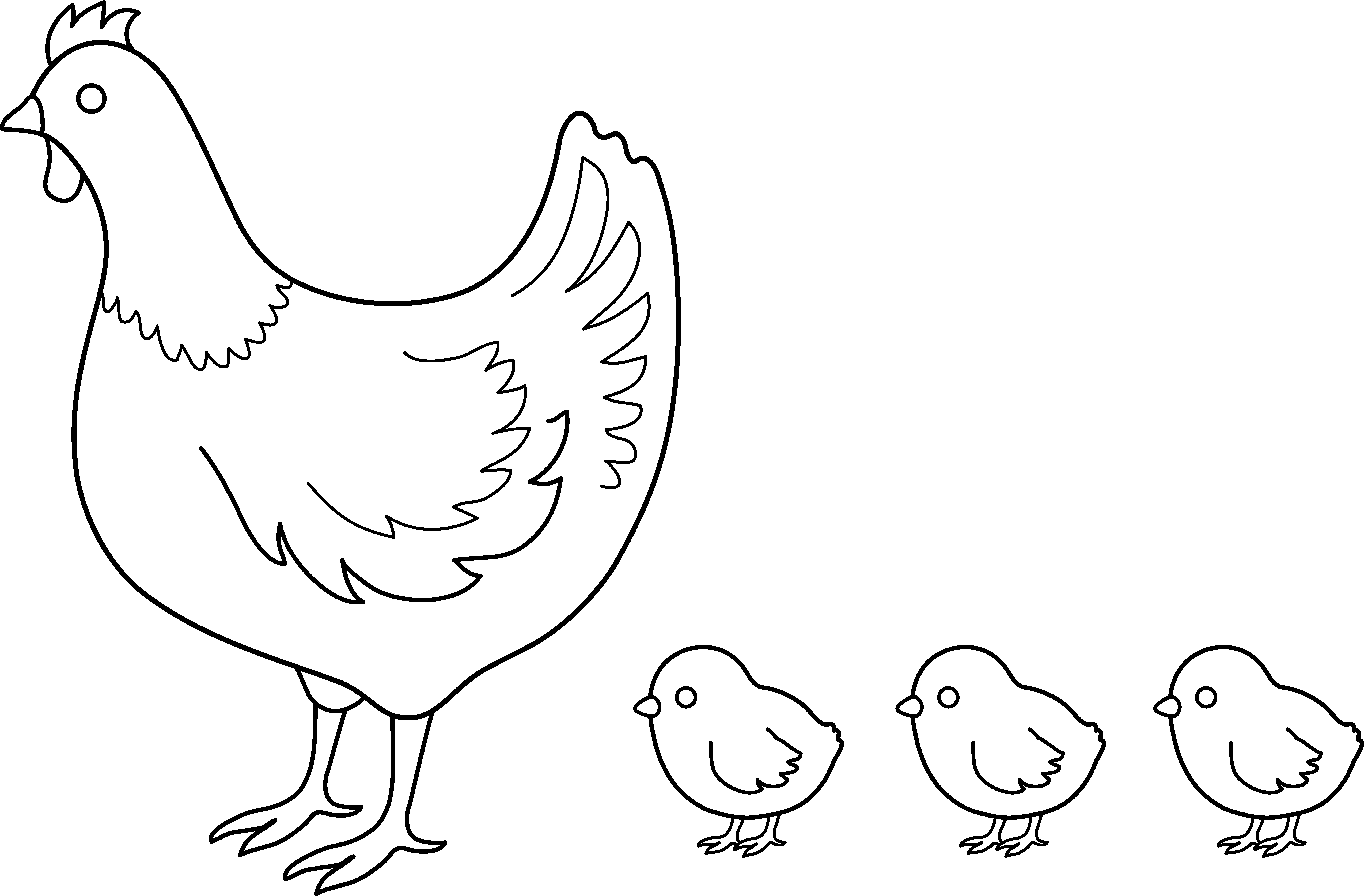 着色页: 母鸡 (动物) #17456 - 免费可打印着色页