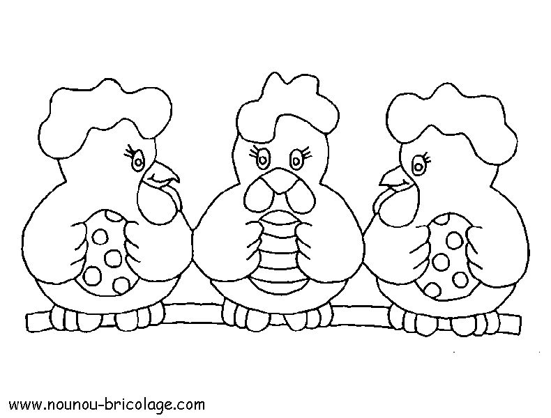 着色页: 母鸡 (动物) #17472 - 免费可打印着色页