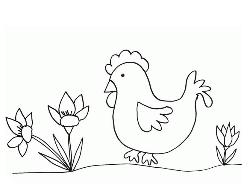 着色页: 母鸡 (动物) #17476 - 免费可打印着色页