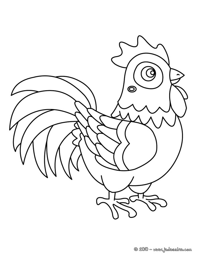 着色页: 母鸡 (动物) #17479 - 免费可打印着色页