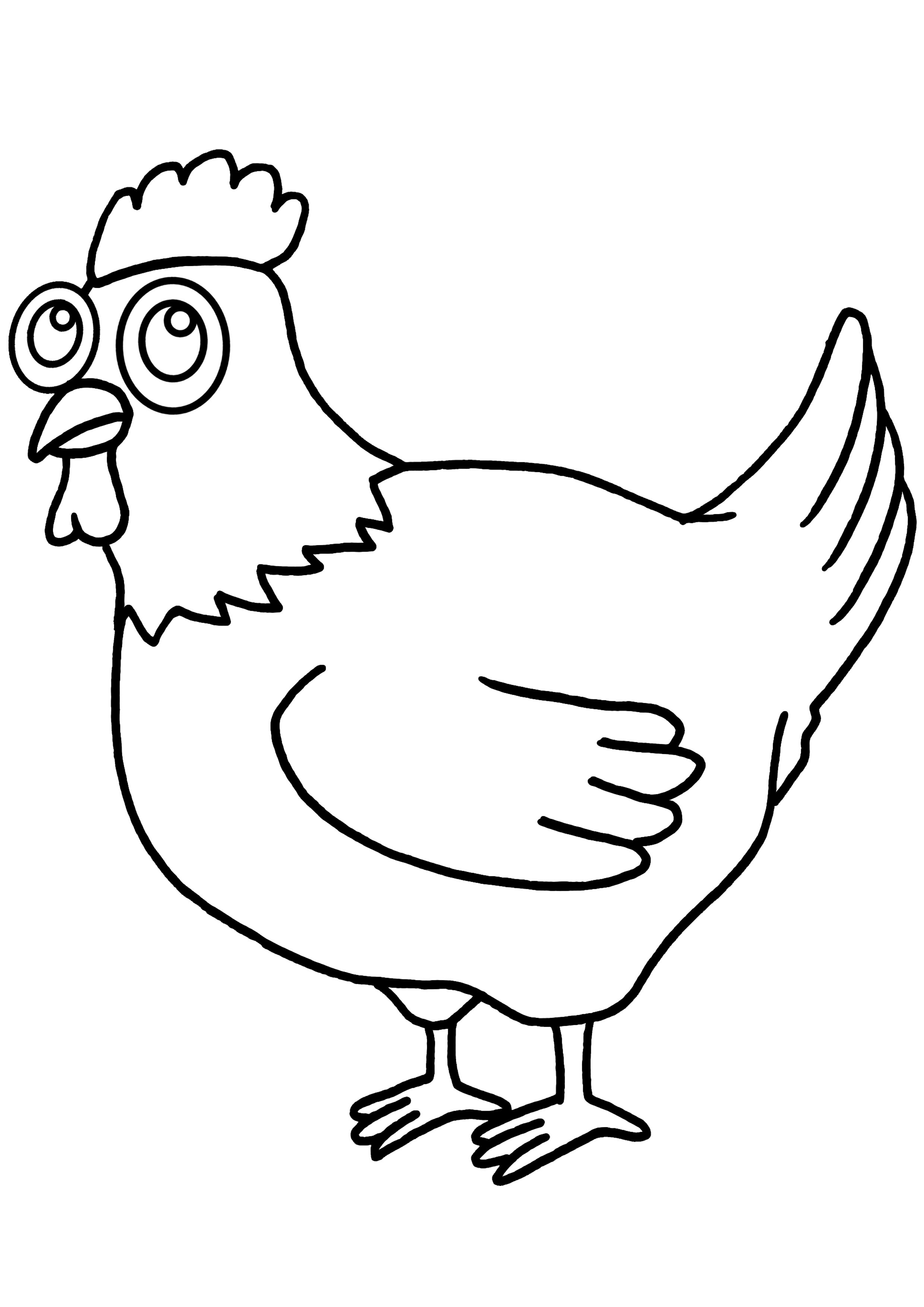 着色页: 母鸡 (动物) #17486 - 免费可打印着色页