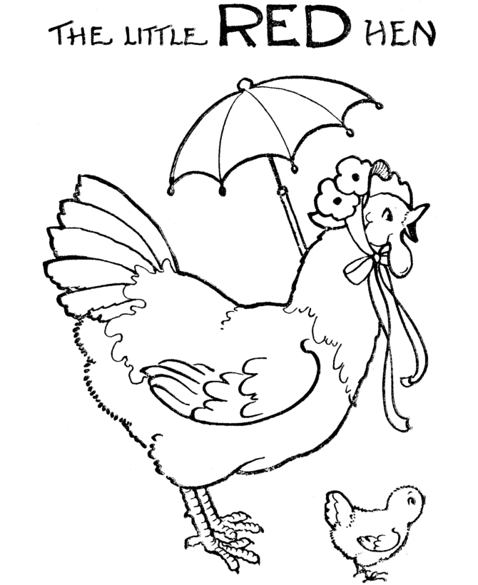 着色页: 母鸡 (动物) #17559 - 免费可打印着色页