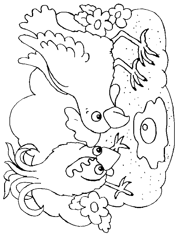 着色页: 母鸡 (动物) #17562 - 免费可打印着色页