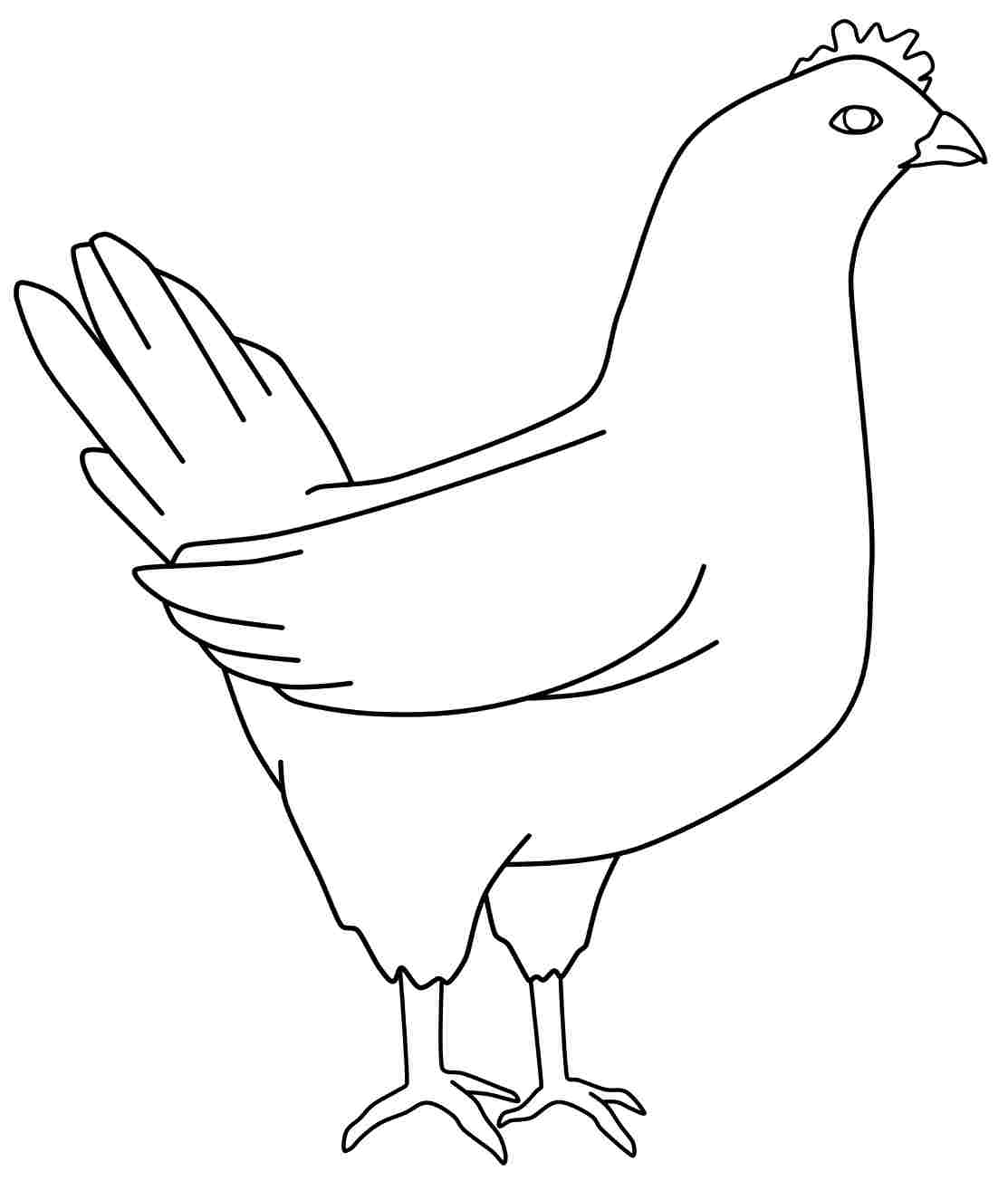 着色页: 母鸡 (动物) #17588 - 免费可打印着色页