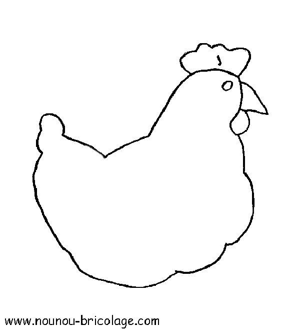 着色页: 母鸡 (动物) #17590 - 免费可打印着色页