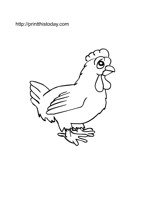 着色页: 母鸡 (动物) #17619 - 免费可打印着色页
