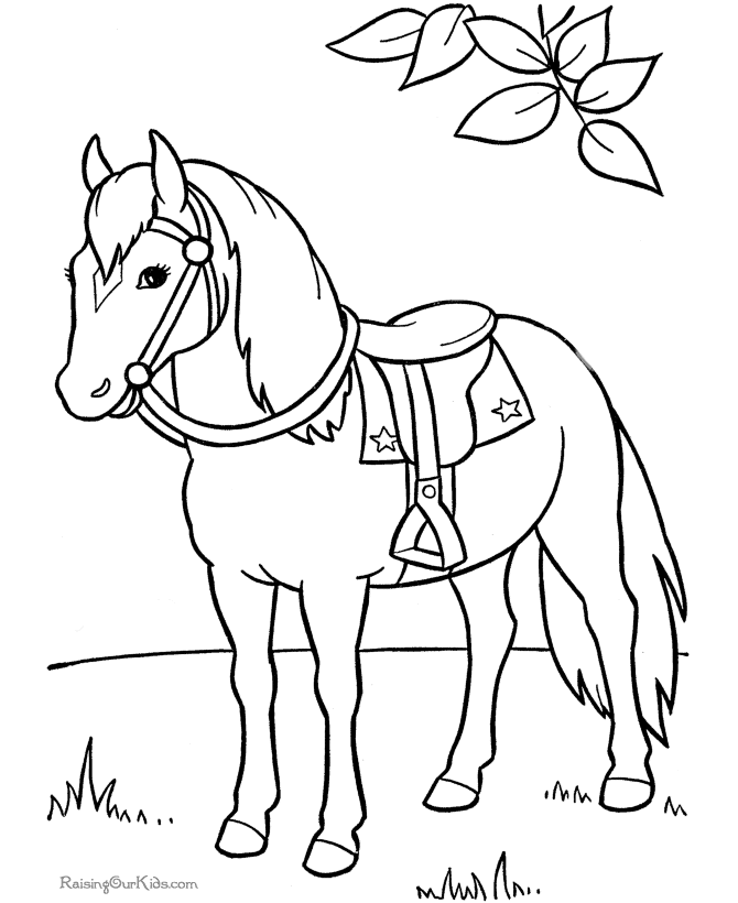 着色页: 马 (动物) #2161 - 免费可打印着色页